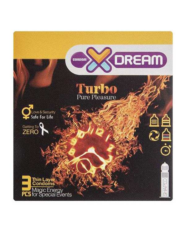 کاندوم توربو مدل Turbo ایکس دریم بسته 3 عددی