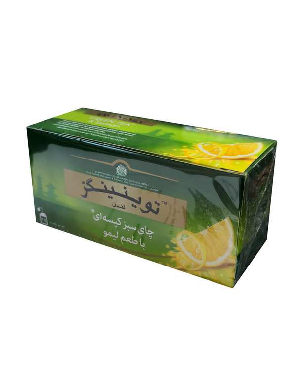 چای سبز کیسه ای با طعم لیمو توینینگز بسته 25 عددی