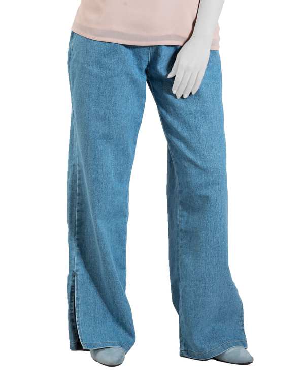 شلوار زنانه جین بگ آبی رویال جین 