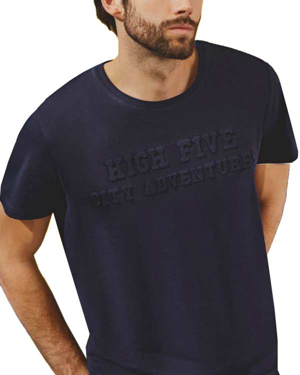 تی شرت مردانه نخی سرمه ای لیورجی