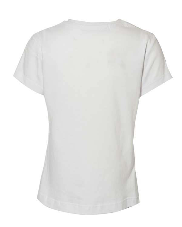 تی شرت دخترانه نخی یقه گرد سفید سدو