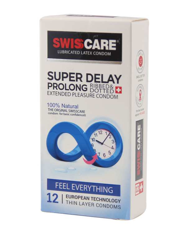 کاندوم خاردار سوئیس کر Super Delay ​بسته 12 عددی