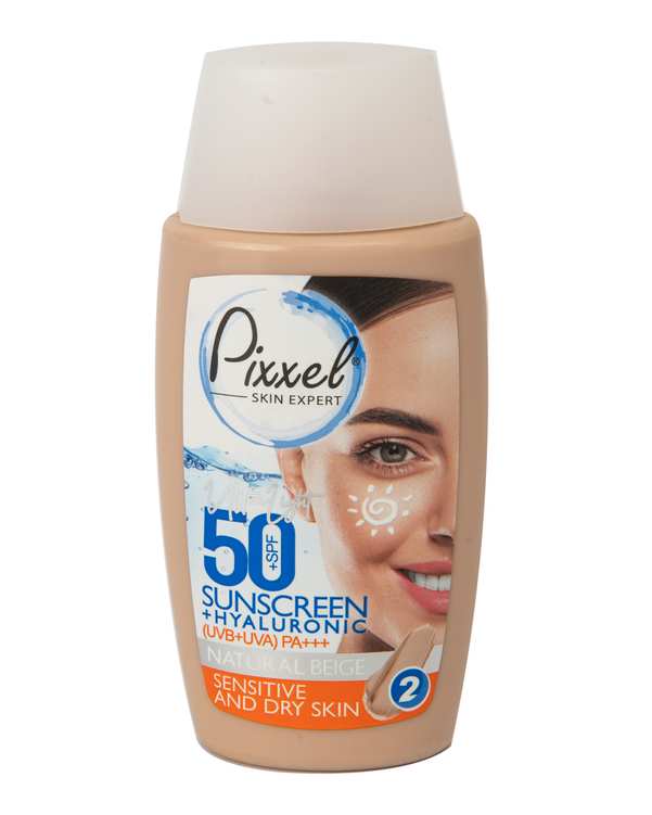 کرم ضد آفتاب رنگی SPF50 پیکسل مناسب پوست خشک بژ طبیعی