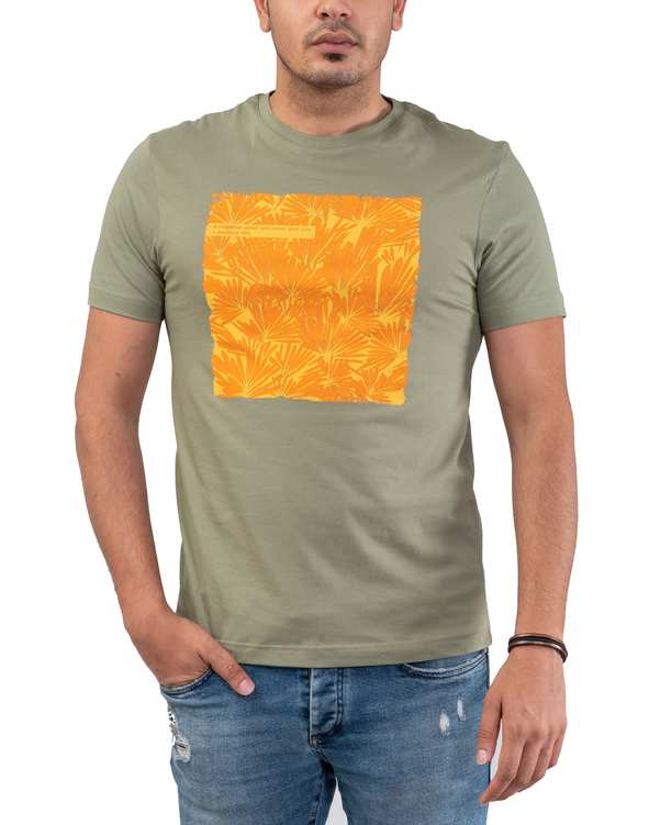 تی شرت مردانه نخی یقه گرد سبز سدری اگزیتکس