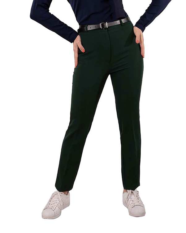 شلوار زنانه پارچه ای راسته سبز یشمی برنس مدل آنینا ?>