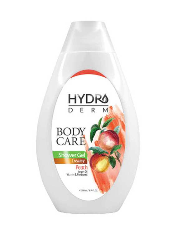 شامپو بدن کرمی هیدرودرم Hydroderm حاوی عصاره هلو و روغن آرگان 500ml