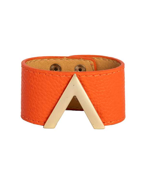 دستبند چرم زنانه نارنجی اس ام SM ?>