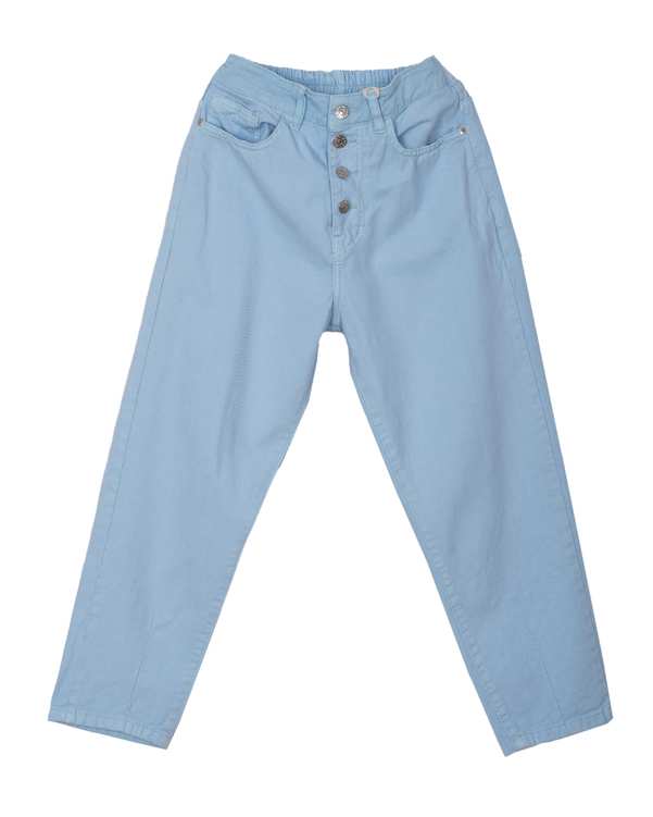 شلوار زنانه کتان مام استایل آبی آسمانی رویال جین Royal Jeans ?>
