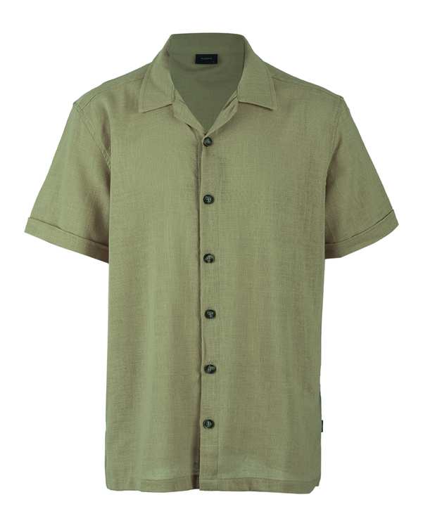 پیراهن مردانه کنفی آستین کوتاه سبز کوک Kook