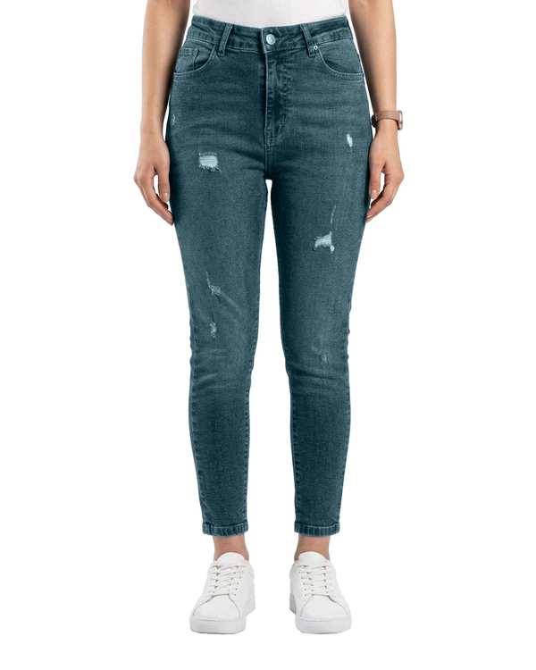 شلوار جین زنانه اسکینی قد 90 ابی تیره رویال جین Royal Jeans کد 30008639