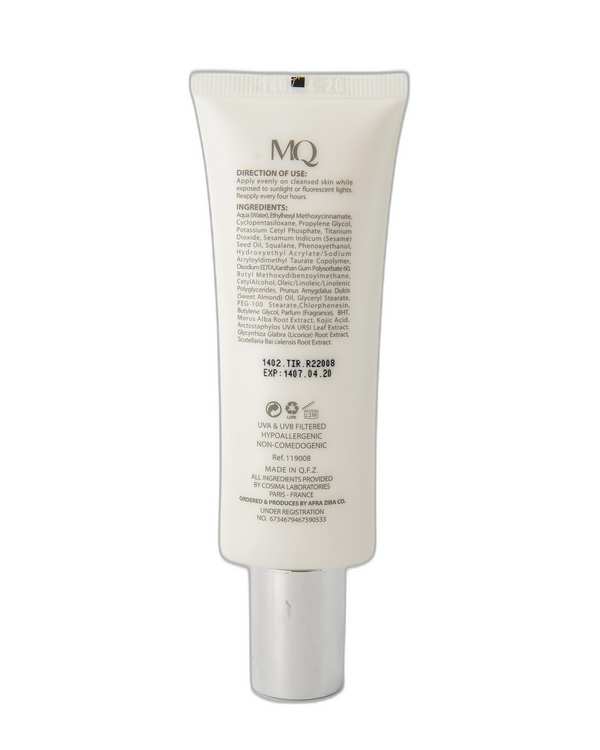 کرم ضد آفتاب بی رنگ SPF50 ام کیو MQ مدل Invisible Bio Taches حجم 55ml - تصویر 2