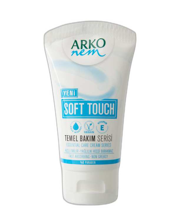 کرم مرطوب کننده صورت و بدن تیوپی آرکو Arko مدل Soft Touch حجم 60ml