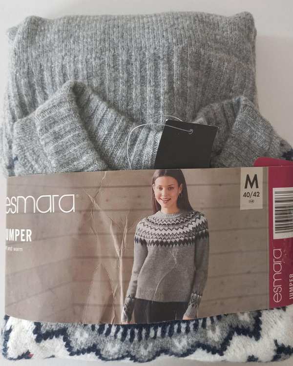 بلوز زنانه بافت طوسی اسمارا Esmara مدل Jumper کد 393340-2201 - تصویر 4