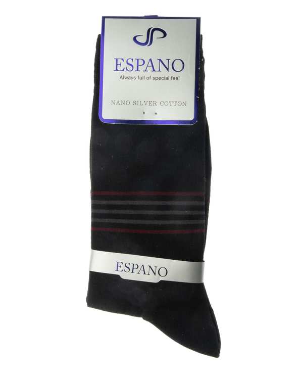 جوراب مردانه ساقدار مشکی راه راه اسپانو Espano