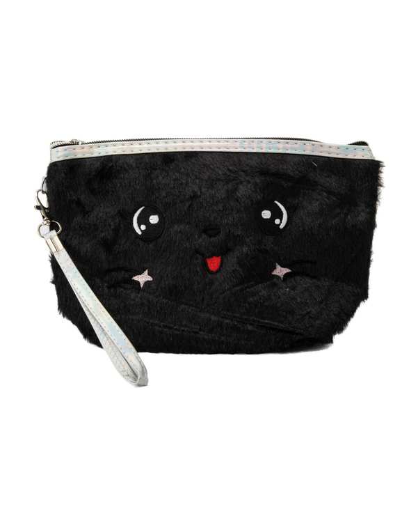 کیف لوارم آرایشی پولیشی مشکی سورا Sora طرح گربه