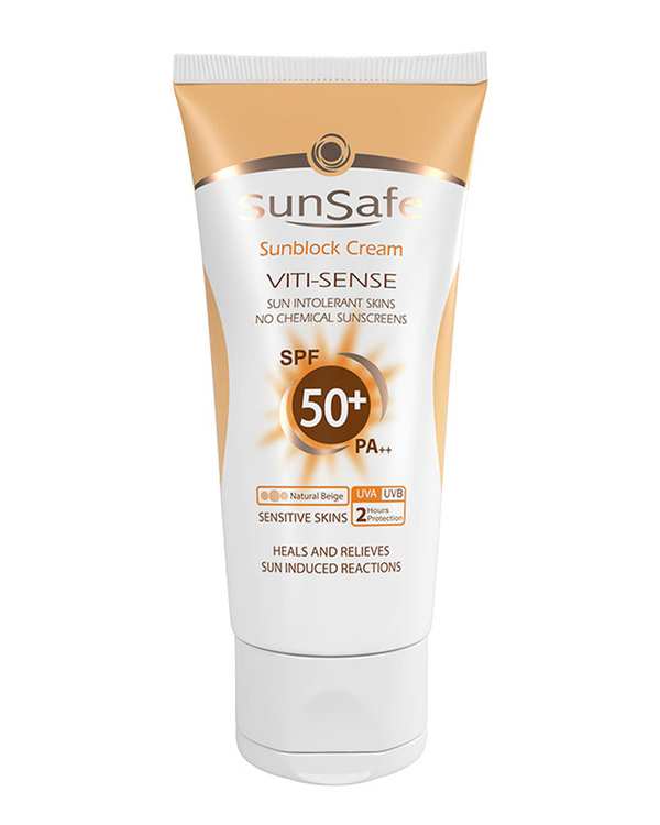 کرم ضد آفتاب رنگی SPF50+ فاقد جاذب های شیمیائی سان سیف Sun Safe حجم 50ml