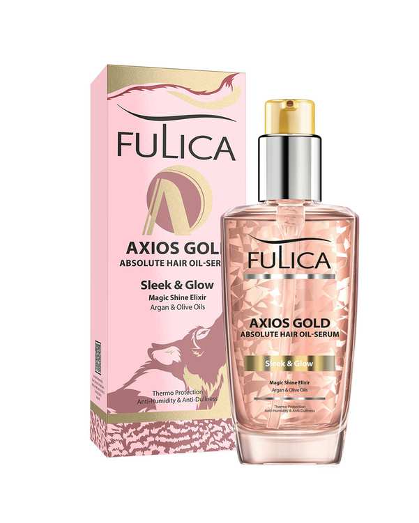 سرم الکسیر آبرسان و براق کننده مو فولیکا Fulica مدل Axios Gold حاوی روغن آرگان