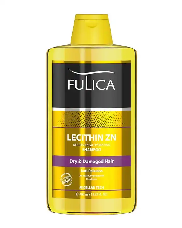 شامپو مو فولیکا Fulica مدل Lecithin ZN مناسب موهای خشک و آسیب دیده 400ml