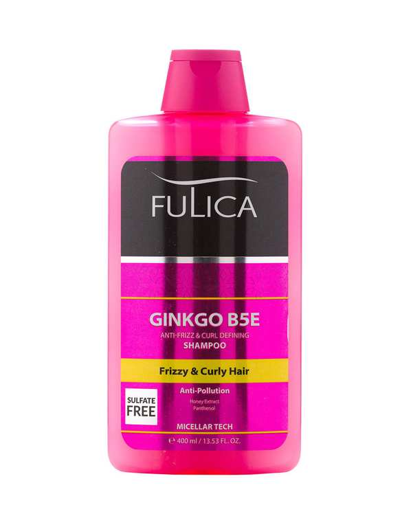 شامپو مو فولیکا Fulica مدل Ginkgo B5E مناسب موهای شکننده و مجعد 400ml