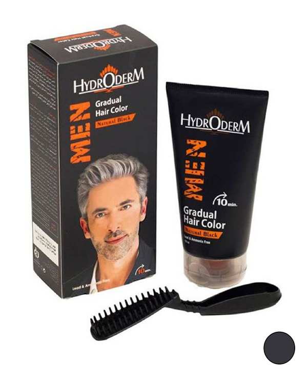 کرم رنگ موی تدریجی آقایان هیدرودرم Hydroderm رنگ مشکی طبیعی 150ml