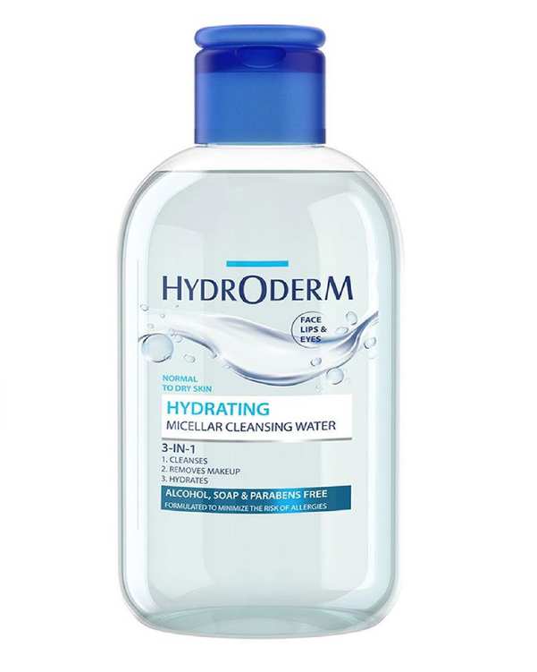 میسلار واتر 3 در 1 چشم و صورت هیدرودرم Hydroderm مدل Hydrating مناسب پوست خشک و کم آب