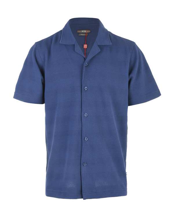 پیراهن مردانه آستین کوتاه آبی نفتی جی پی ای JPA کد  4721142305