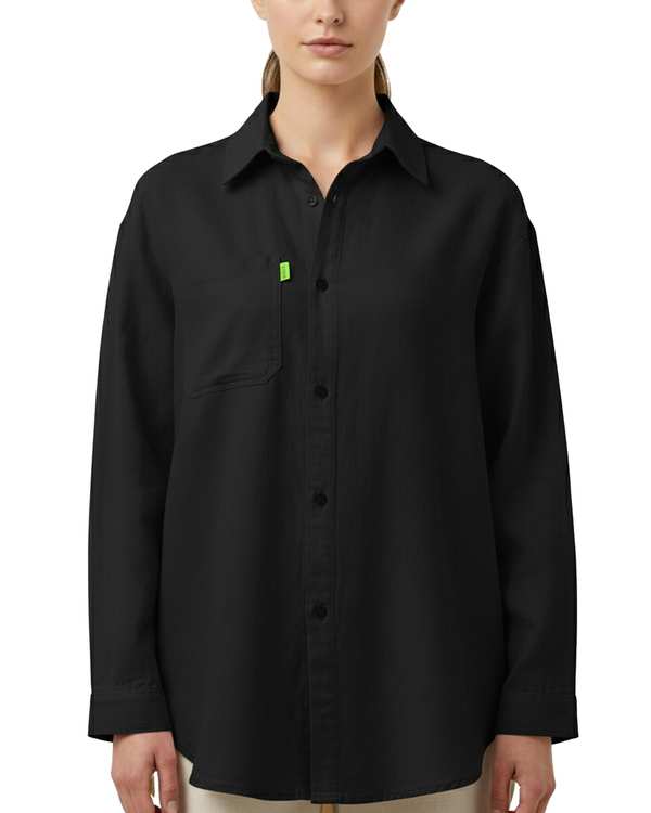 شومیز زنانه کتان کاغذی مشکی آماهی Amahi