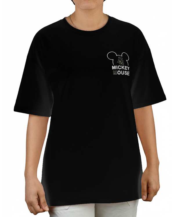 تی شرت زنانه یقه گرد مشکی کیدی Kiddy کد 2542 طرح میکی موس