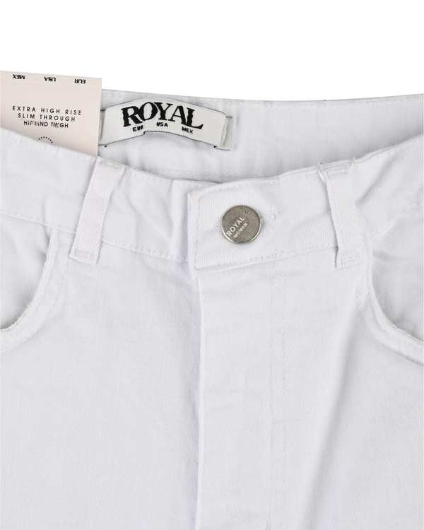شلوار جین زنانه دمپا گشاد قد 105 سفید رویال جین Royal Jeans کد 400514 - تصویر 3