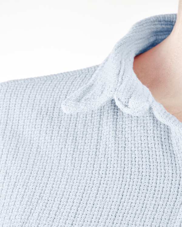 شومیز زنانه حصیری هلالی قد 80 آبی آسمانی رویال جین Royal Jeans کد 20926 - تصویر 4