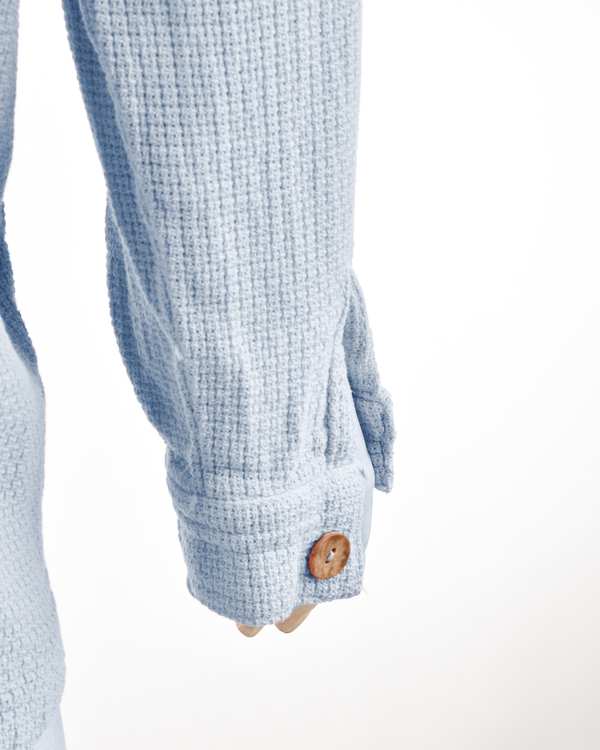 شومیز زنانه حصیری هلالی قد 80 آبی آسمانی رویال جین Royal Jeans کد 20926 - تصویر 5