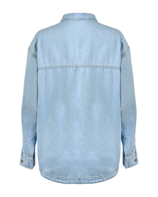 شومیز زنانه جین هلالی قد 70 آبی روشن رویال جین Royal Jeans کد 521320 - تصویر 2