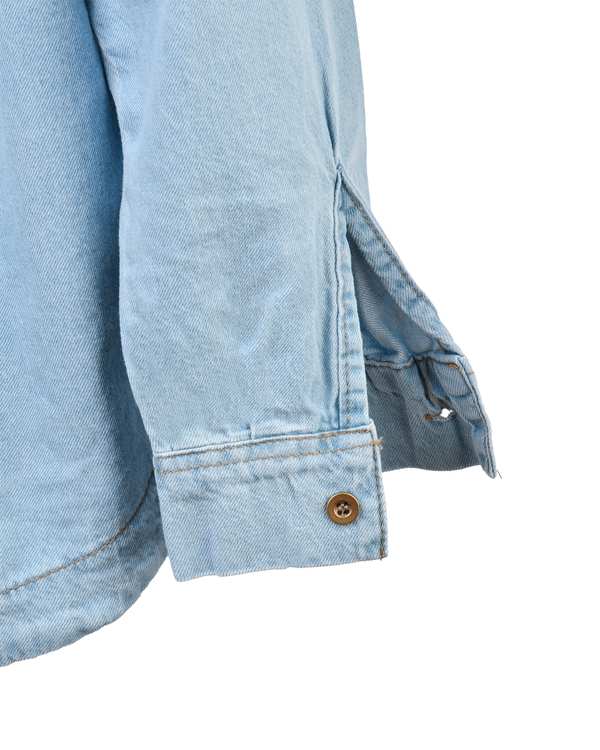 شومیز زنانه جین هلالی قد 70 آبی روشن رویال جین Royal Jeans کد 521320 - تصویر 4