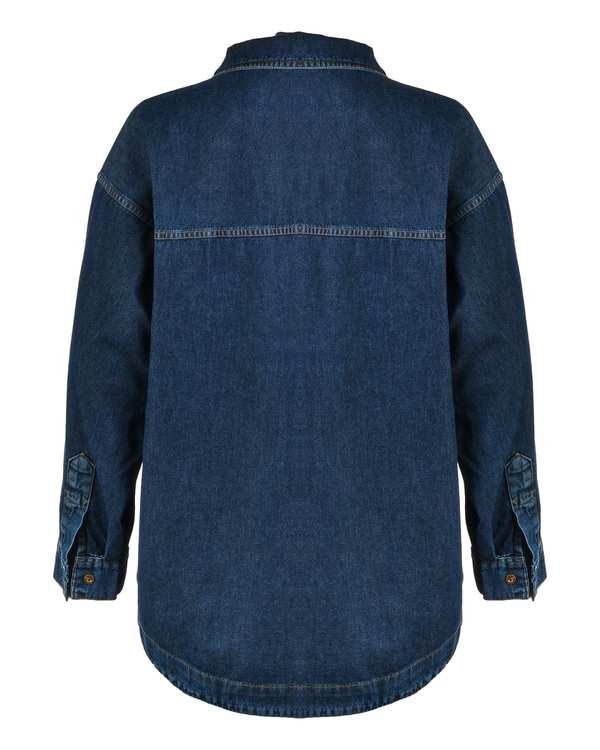 شومیز زنانه جین هلالی قد 75 آبی تیره رویال جین Royal Jeans کد 203394 - تصویر 2