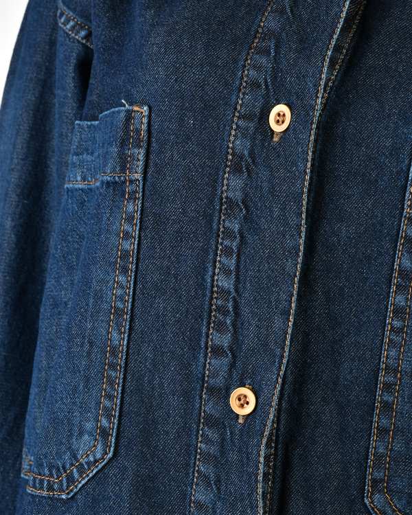 شومیز زنانه جین هلالی قد 75 آبی تیره رویال جین Royal Jeans کد 203394 - تصویر 3