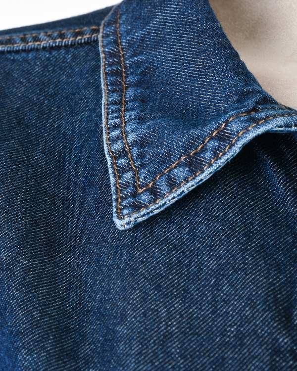 شومیز زنانه جین هلالی قد 75 آبی تیره رویال جین Royal Jeans کد 203394 - تصویر 4