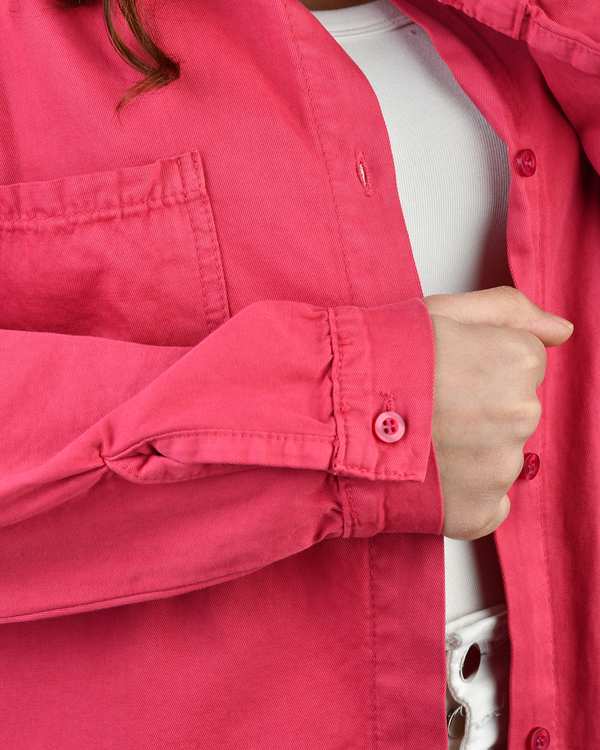 شومیز زنانه کتان قد 75 سرخابی رویال جین Royal Jeans کد 112746 - تصویر 3