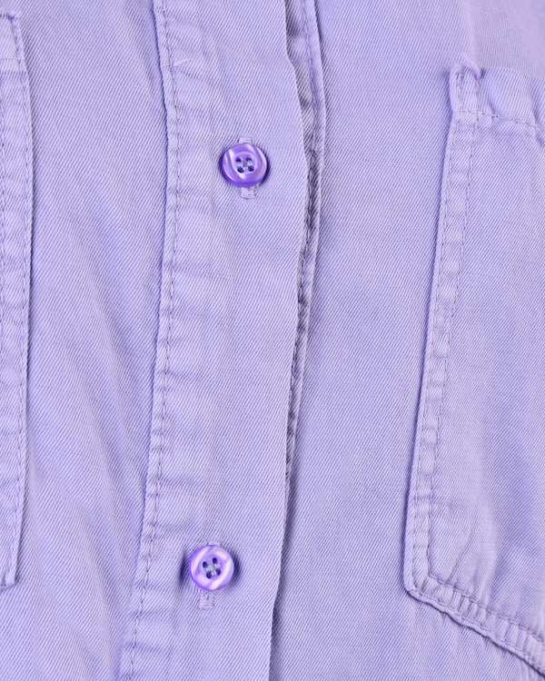 شومیز زنانه کتان بغل چاک دار قد 75 بنفش رویال جین Royal Jeans کد 000802 - تصویر 3