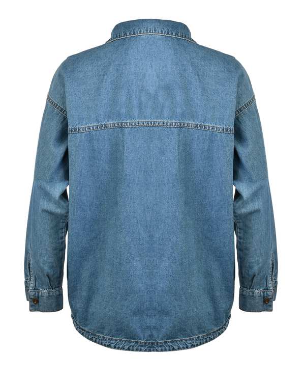 شومیز زنانه جین هلالی قد 70 آبی رویال جین Royal Jeans کد 521345 - تصویر 4