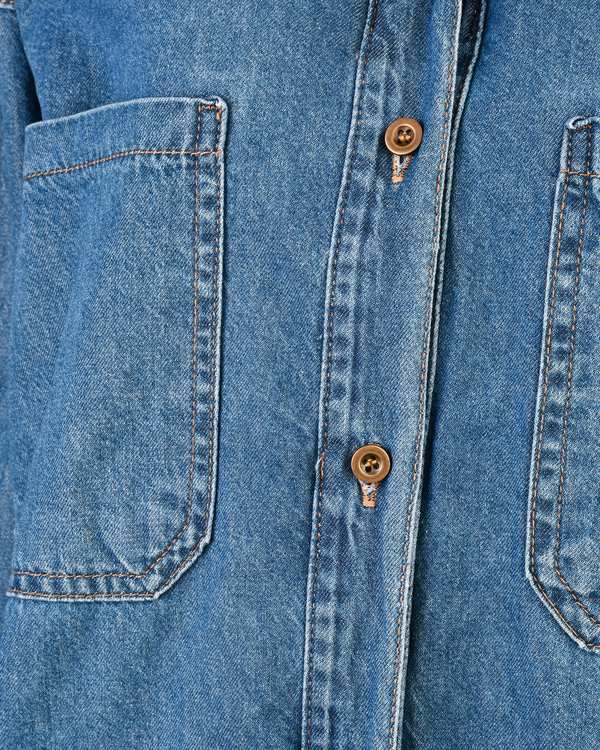 شومیز زنانه جین هلالی قد 70 آبی تیره رویال جین Royal Jeans کد 521348 - تصویر 3