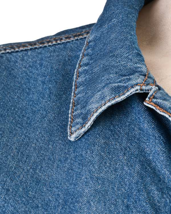 شومیز زنانه جین هلالی قد 70 آبی تیره رویال جین Royal Jeans کد 521348 - تصویر 4