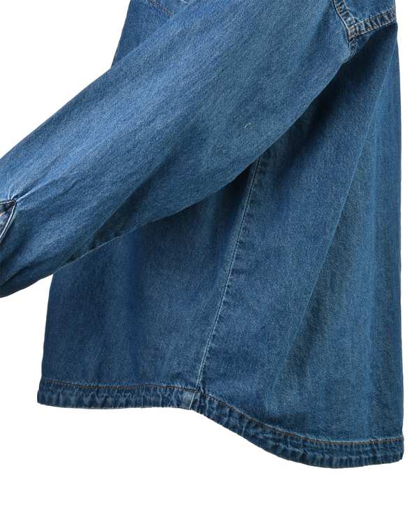 شومیز زنانه جین هلالی قد 70 آبی تیره رویال جین Royal Jeans کد 521348 - تصویر 5
