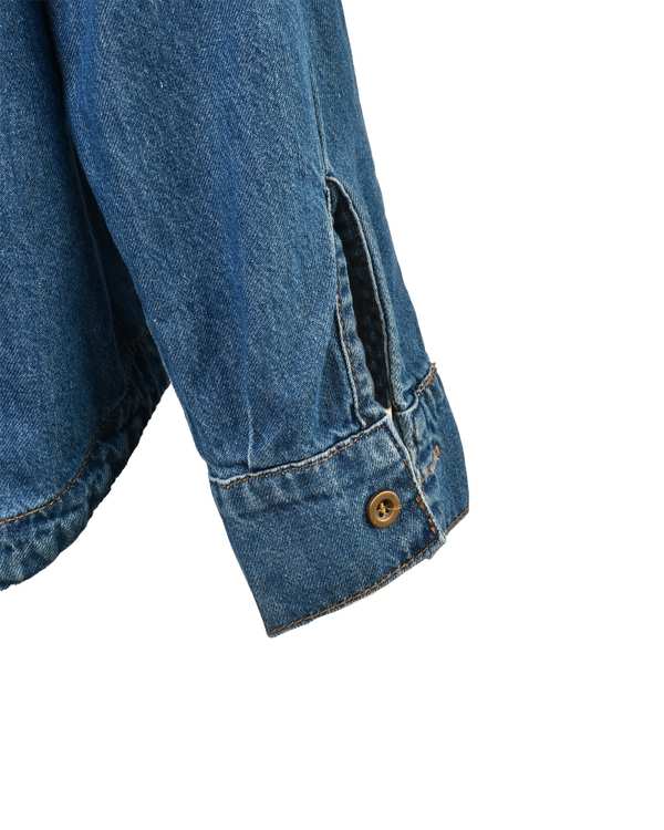 شومیز زنانه جین هلالی قد 70 آبی تیره رویال جین Royal Jeans کد 521348 - تصویر 6