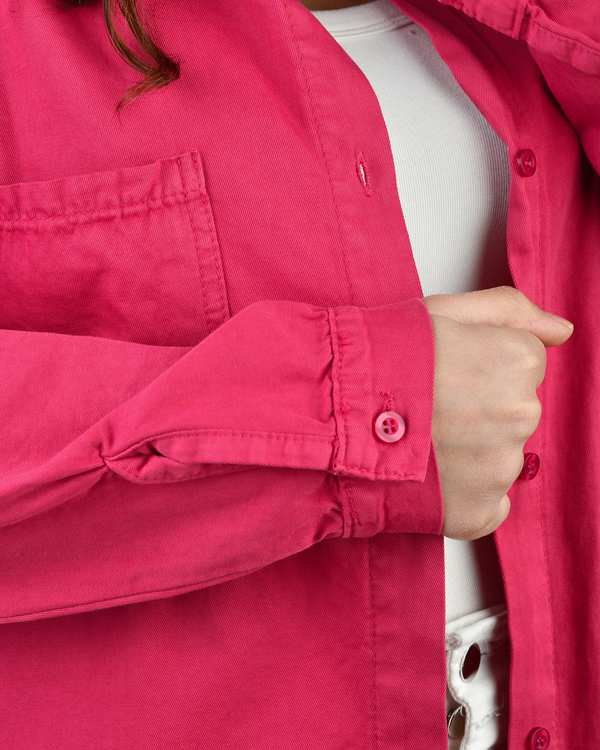 شومیز زنانه کتان قد 75 سرخابی رویال جین Royal Jeans کد 0005199 - تصویر 3