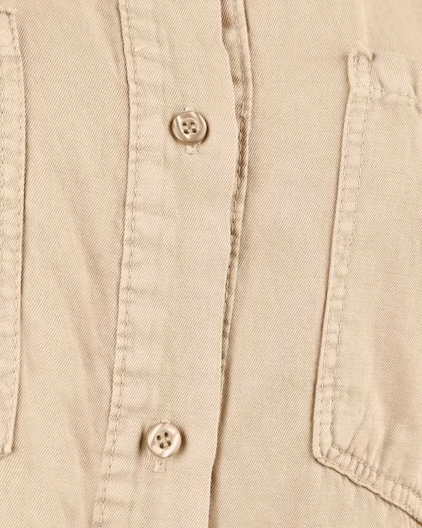 شومیز زنانه کتان بغل چاک دار قد 70 کرم رویال جین Royal Jeans کد 000700 - تصویر 4