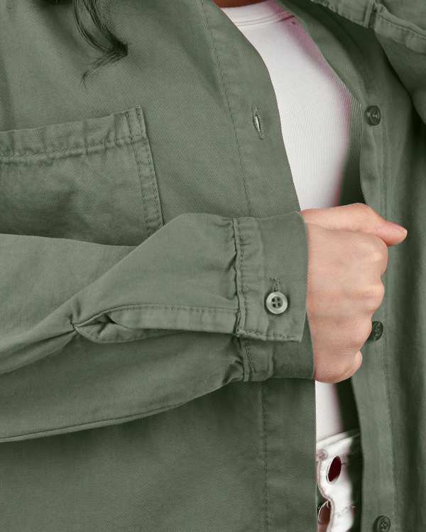 شومیز زنانه کتان بغل چاک دار قد 70 سبز سدری رویال جین Royal Jeans کد 000811 - تصویر 3