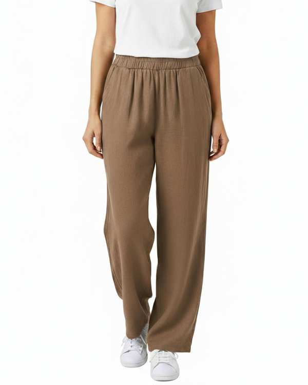 شلوار زنانه لینن بگ نسکافه ای آماهی Amahi