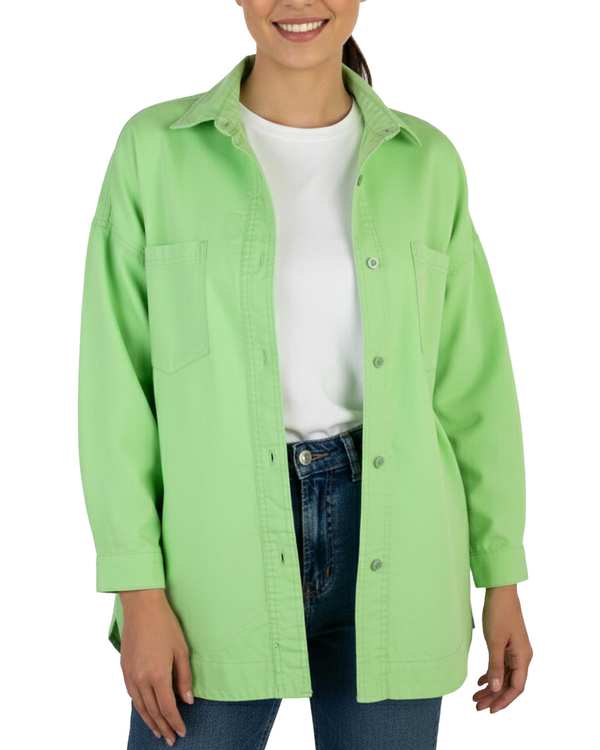 شومیز زنانه کتان سبز فسفری آماهی Amahi