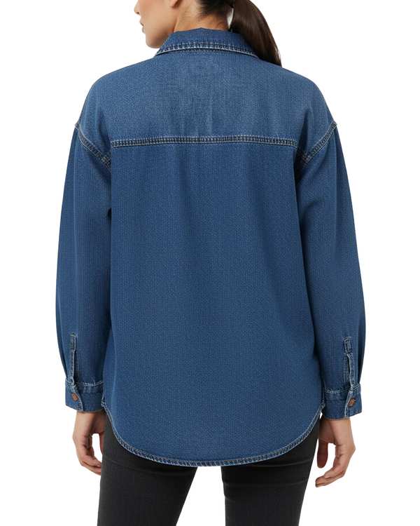 شومیز زنانه جین پایین هلال قد 70 آبی تیره رویال جین Royal Jeans کد 521342 - تصویر 2