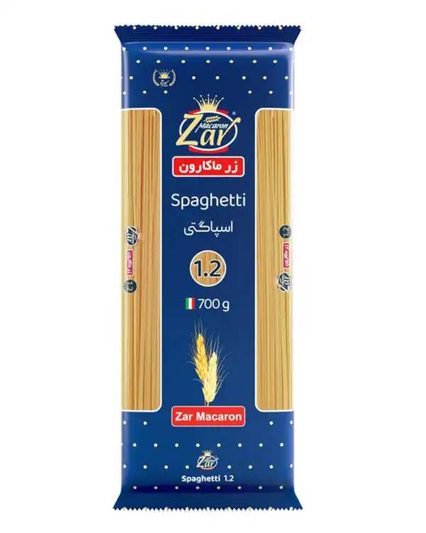 اسپاگتی قطر 1.2 رشته ای 700 گرمی زر ماکارون